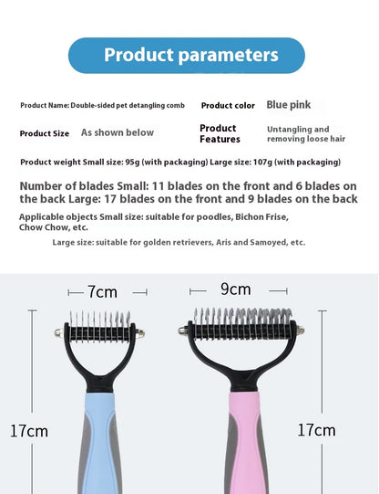 Professional Double-Sided Stainless Steel Pet Grooming Brush for Dogs & Cats | Dematting, Deshedding & Hair Removal Comb (Copy)