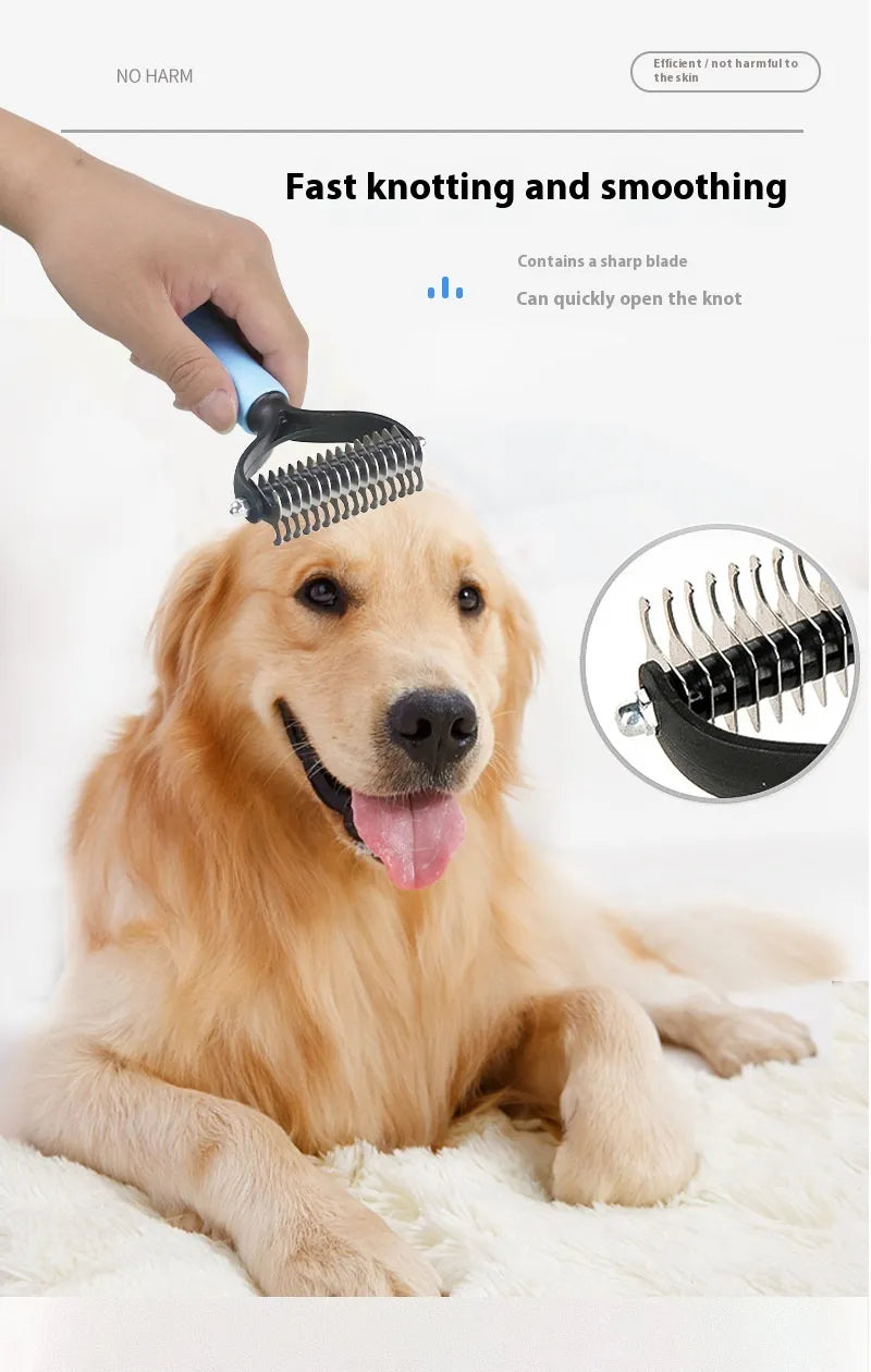 Professional Double-Sided Stainless Steel Pet Grooming Brush for Dogs & Cats | Dematting, Deshedding & Hair Removal Comb (Copy)
