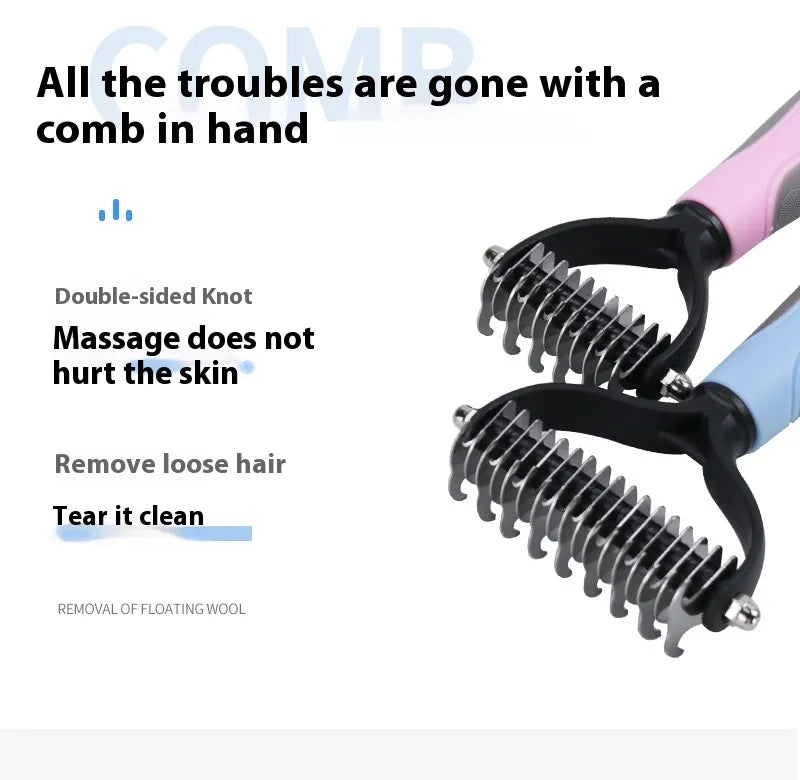 Professional Double-Sided Stainless Steel Pet Grooming Brush for Dogs & Cats | Dematting, Deshedding & Hair Removal Comb (Copy)