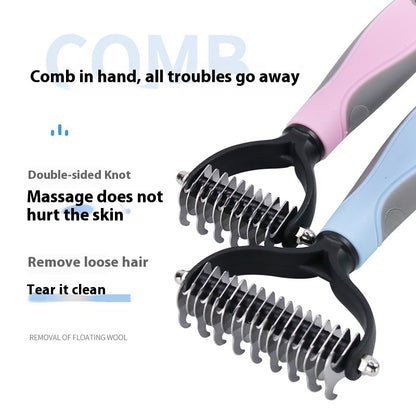 Professional Double-Sided Stainless Steel Pet Grooming Brush for Dogs & Cats | Dematting, Deshedding & Hair Removal Comb (Copy)