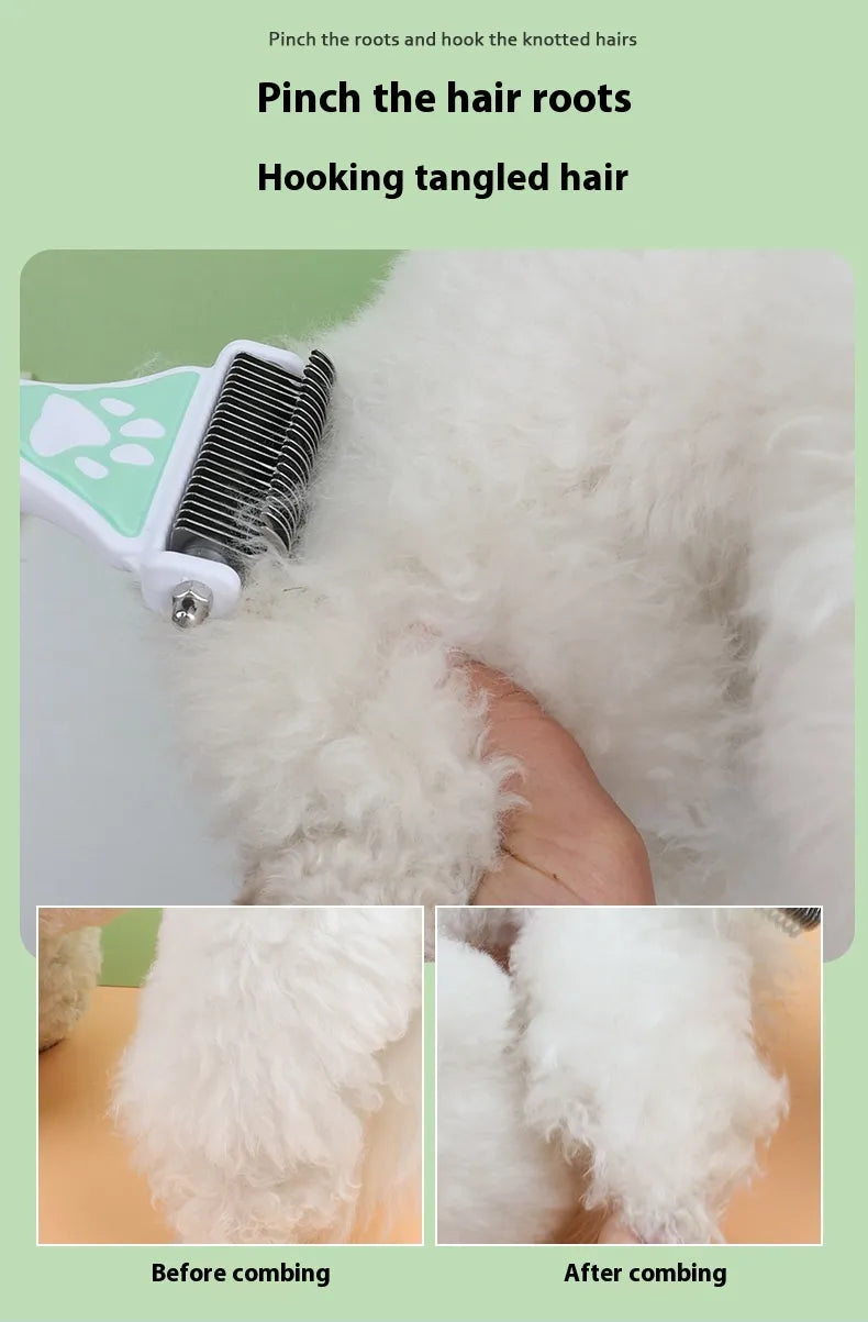 Professional Double-Sided Stainless Steel Pet Grooming Brush for Dogs & Cats | Dematting, Deshedding & Hair Removal Comb (Copy)
