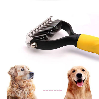 Professional Double-Sided Stainless Steel Pet Grooming Brush for Dogs & Cats | Dematting, Deshedding & Hair Removal Comb (Copy)