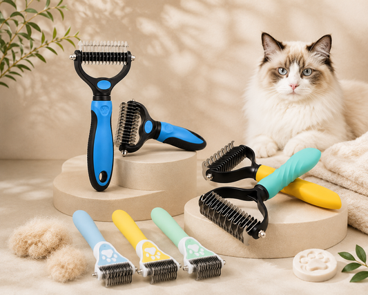 Professional Double-Sided Stainless Steel Pet Grooming Brush for Dogs & Cats | Dematting, Deshedding & Hair Removal Comb (Copy)