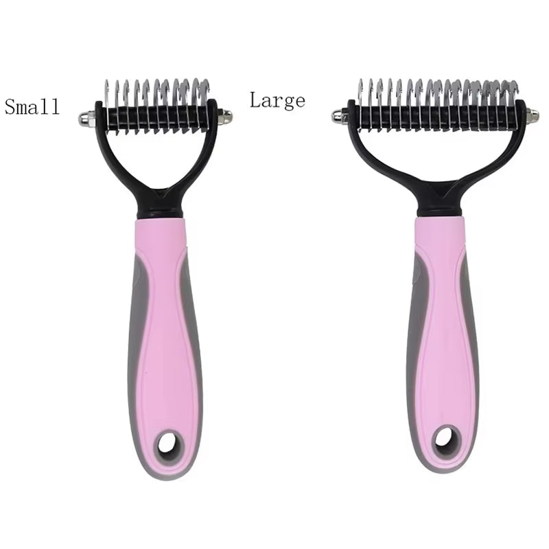 Professional Pet Deshedding Brush 2 Sided Dematting Dog and Cat Hair Remover Pet Hair Knot Cutter Dogs Grooming Shedding Supplie