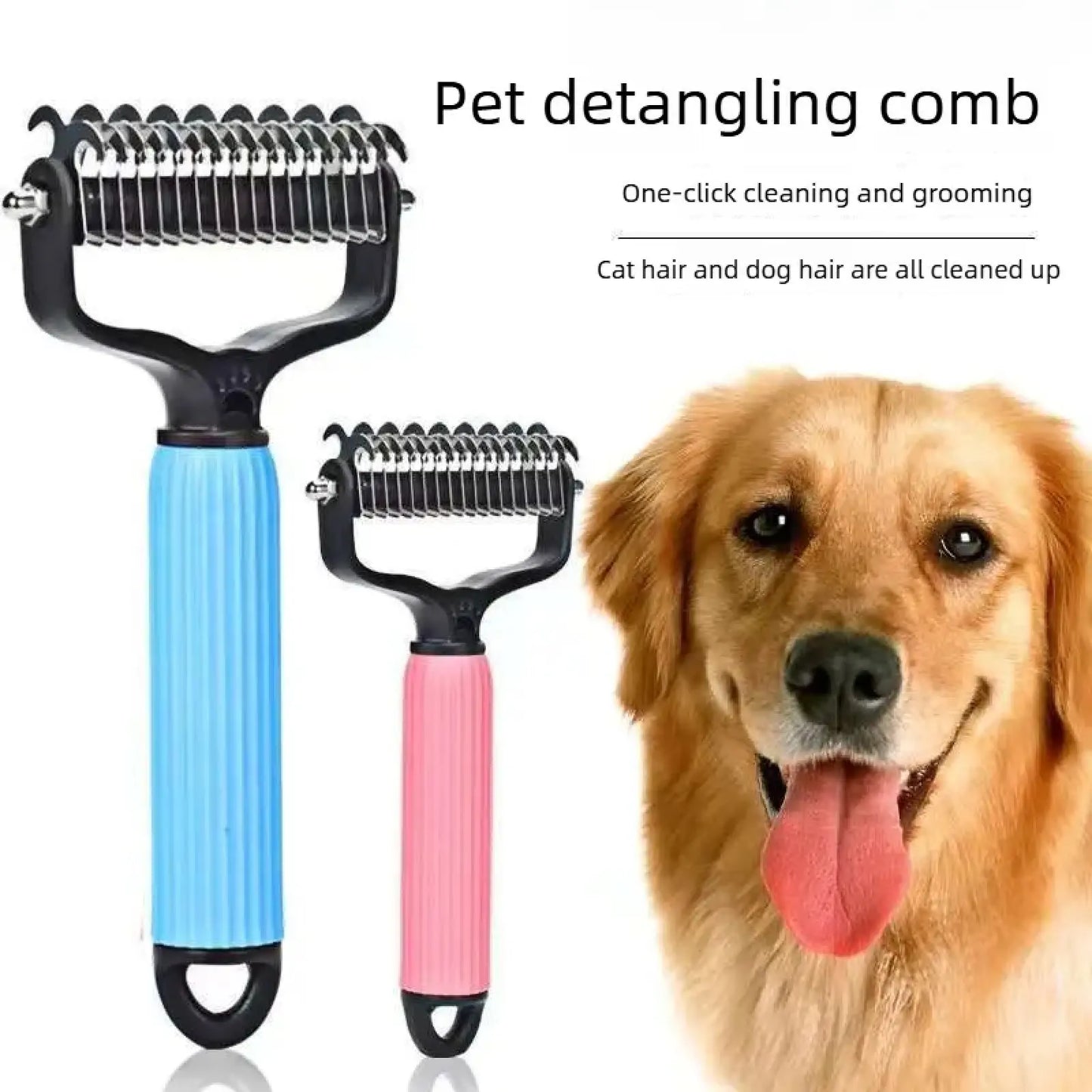 Professional Double-Sided Stainless Steel Pet Grooming Brush for Dogs & Cats | Dematting, Deshedding & Hair Removal Comb (Copy)