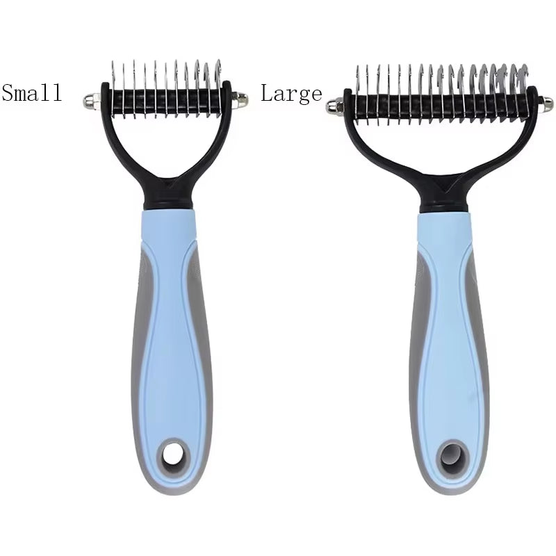 Professional Pet Deshedding Brush 2 Sided Dematting Dog and Cat Hair Remover Pet Hair Knot Cutter Dogs Grooming Shedding Supplie